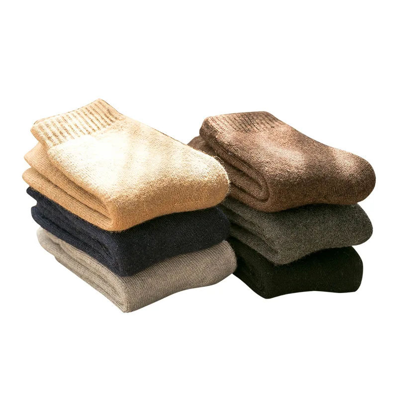 

2020 Men's socks winter traditional cultural wear ankle thermal socks black wool socks warm male
