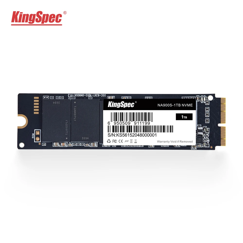 SSD-накопитель Kingspec 256 ГБ 512 ТБ M2 PCIe NVME SSD для 2013 2015 Macbook Pro Retina A1502 A1398 Air A1465 1466 iMac A1419 |