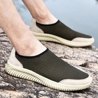 man new fashion mesh casual shoes male summer hollow breathable comfy soft leisure shoes hombre outdoor slip on boat sneakers