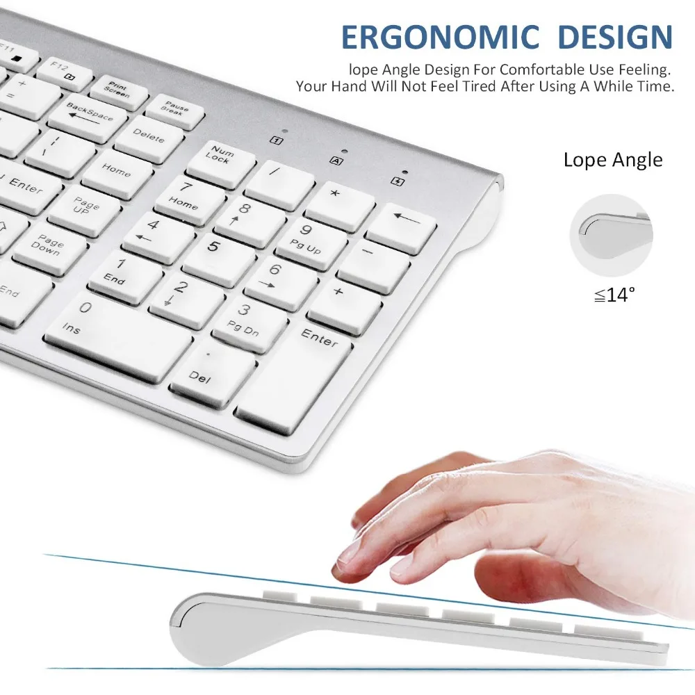 

Hebrew & English characters Ultra-thin Business Israel Wireless Keyboard and Mouse combo low noise for Office