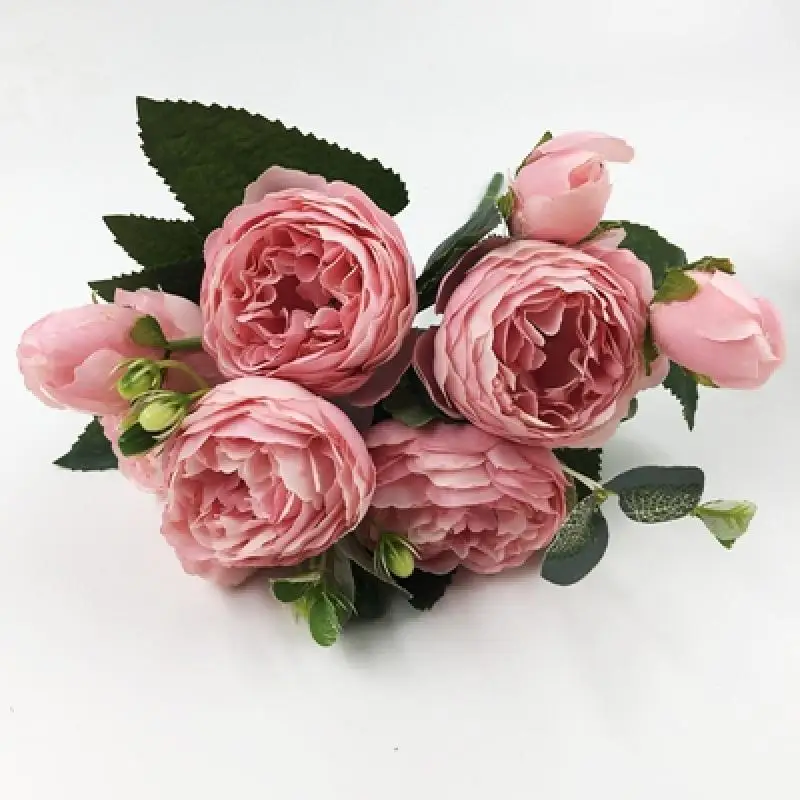 1 шт. Розовый пион цветок из искусственного шелка маленький букет мяч дома