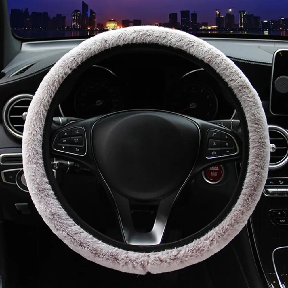 

Universal Steering Wheel Cover Stylish Decorative Super Soft Plush Anti-skid Car Steering Wheel Protector Interior Accessories