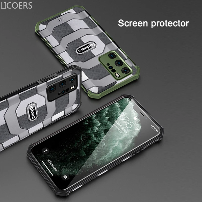 Military Armor Airbag Anti-fall Case for Huawei P40 Pro Plus Mate 40 30 Pro Lens Protection Shockproof Anti-slip Case Cover Capa