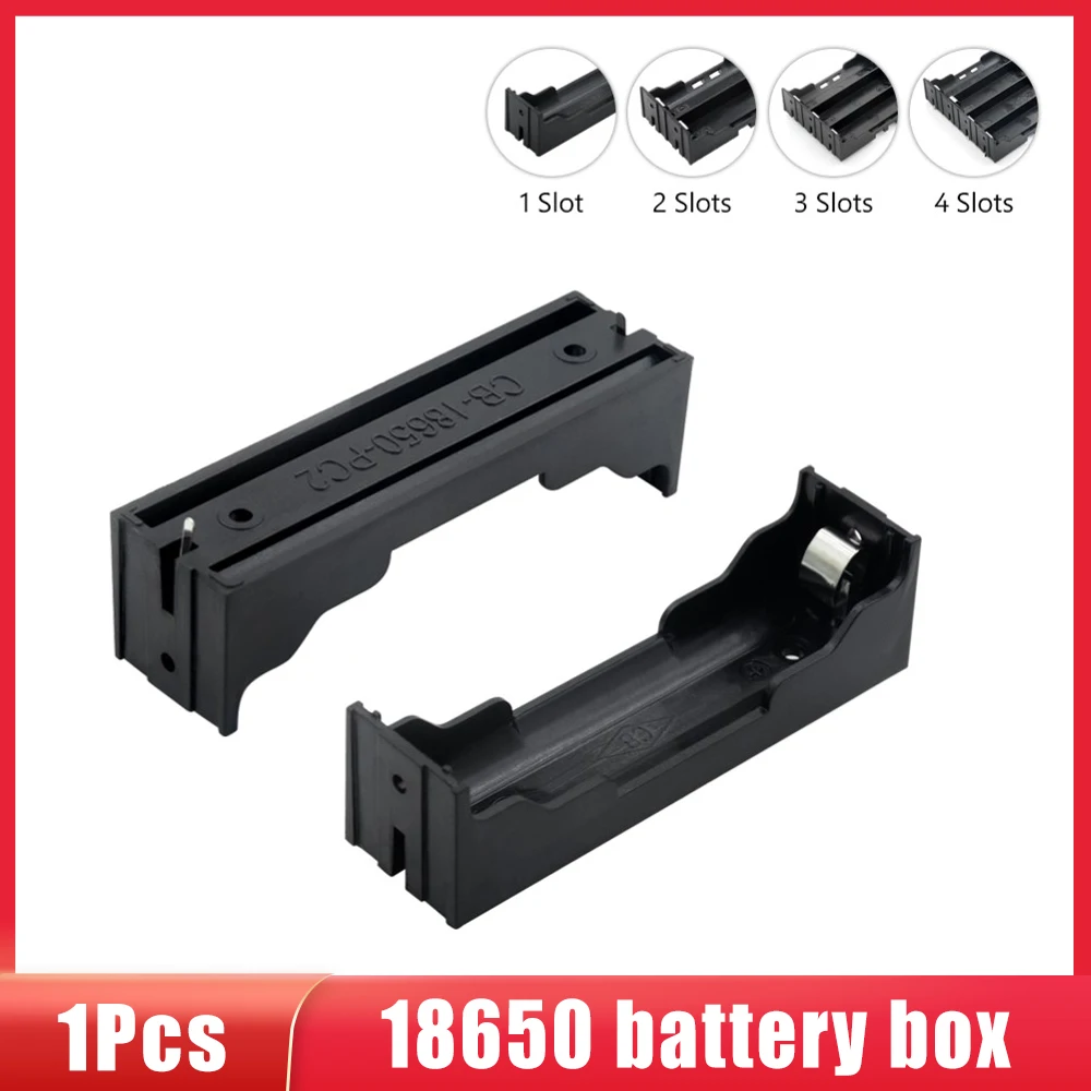 

18650 Battery Holder Hard Pin 1/2/3/4 Slots Battery Storage Box ABS Plastic DIY Rechargeable Batteries Clip Holder OPP bag