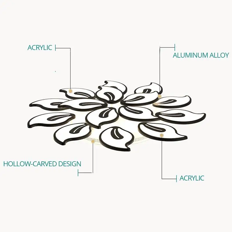 

Led leaves chandelier hall Living Room Bedroom Kitchen Island led luster chandelier suspension luminaire remote control lamp