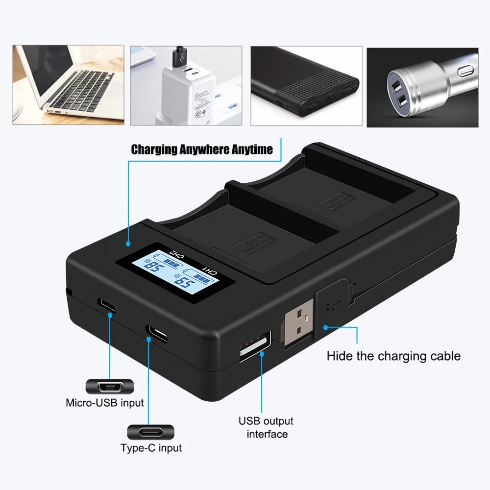 1800 мАч LP E12 LPE12 литий ионная батарея + LCD USB двойное зарядное устройство для Canon EOS M50
