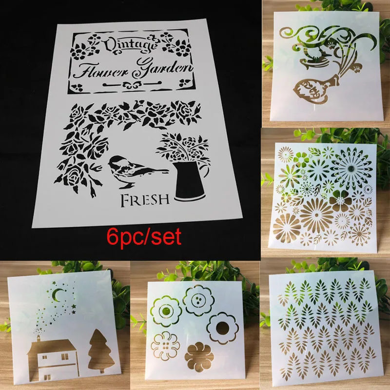 6pc Картина шаблон DIY раскраска