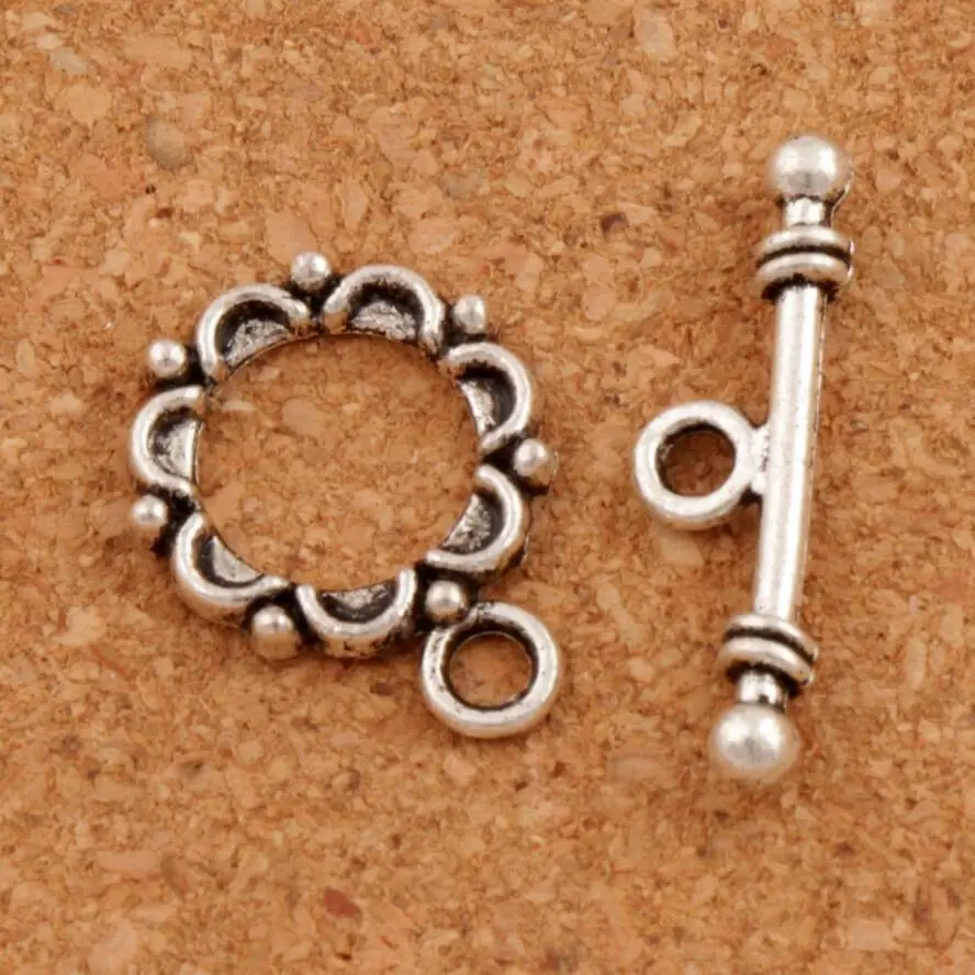 

Dots Flower Round Bracelet Toggle Clasp Jewelry Findings 25sets Zinc Alloy Fit Bracelets L856