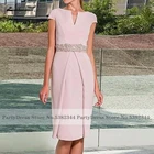 Lakshmigown розовое Короткое женское платье для свадьбы 2021 халат атласный сексуальный вечерний наряд Vestido de fiesta de boda