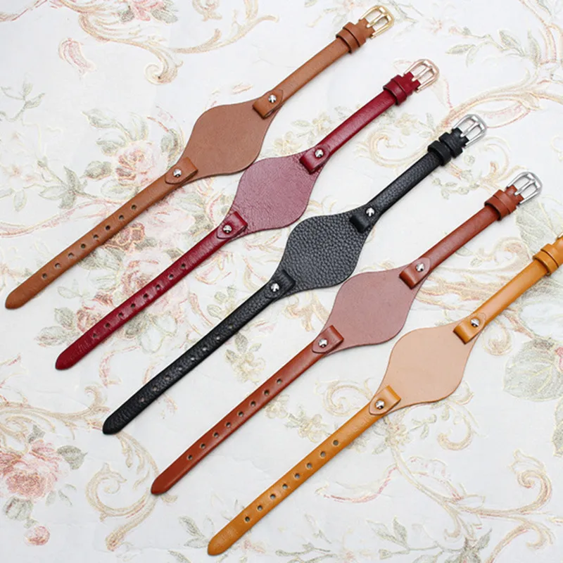 

8mm SmartWatch Leather Watchbands For Fossil ES4119 ES4176 ES3262 Anti-fall Durable Replacement Wrist Strap Band Silver Buckle