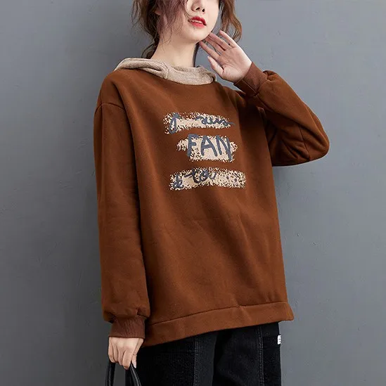 

Толстовка женская с капюшоном и надписью, на весну, 2021