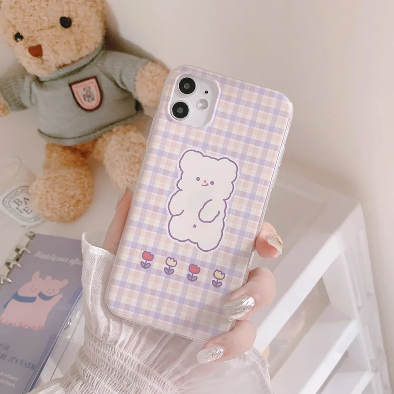 Милый медведь корейский INS чехол для телефона iphone 11 мягкий XR XS MAX Pro Max 7 8 plus