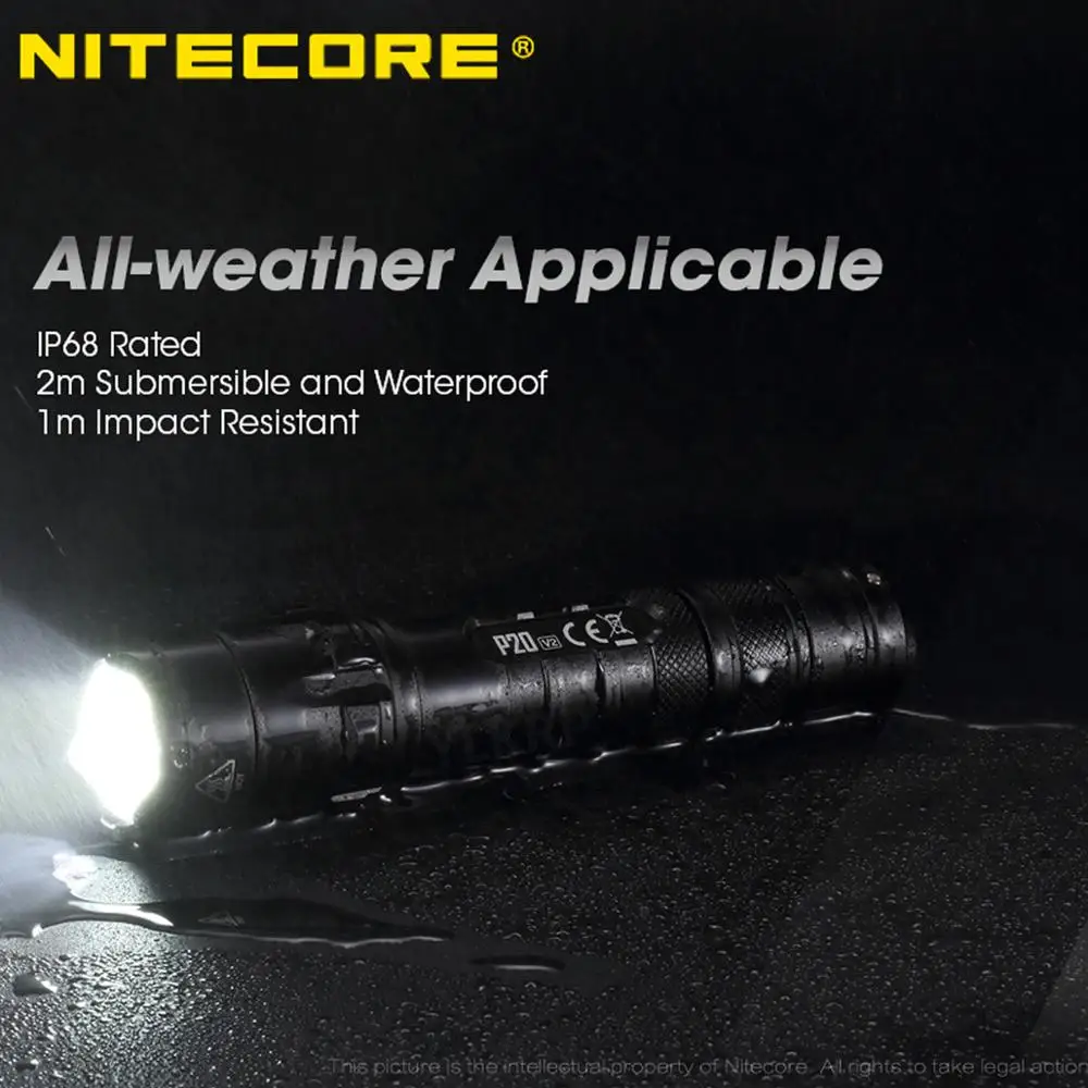 Светодиодный высокопроизводительный тактический фонарик NITECORE P20 v2 1100 Люмен CREE