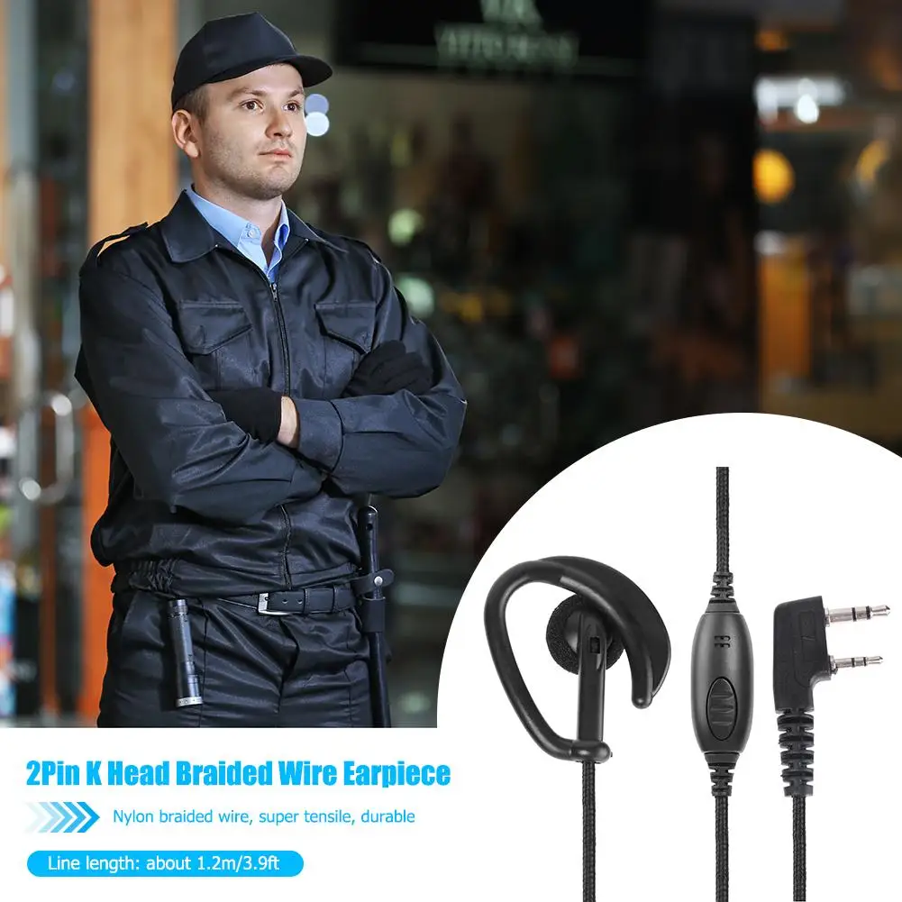 

2Pin Headset In Ear Speaker Earphone PTT Mic Earpiece for Baofeng Kenwood Radio No Fall off Soft and Comfortable Wearing
