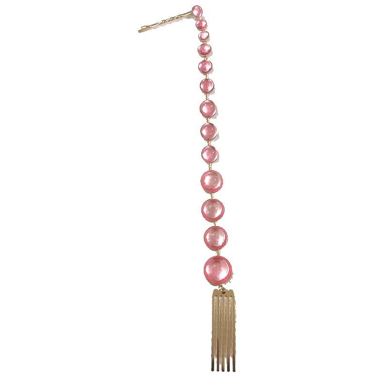 Pink Find Me креативная цепочка для волос с искусственным жемчугом новые модные украшения для волос геометрические простые длинные цепочки из сплава для женщин Головные уборы - Окраска металла: Pink
