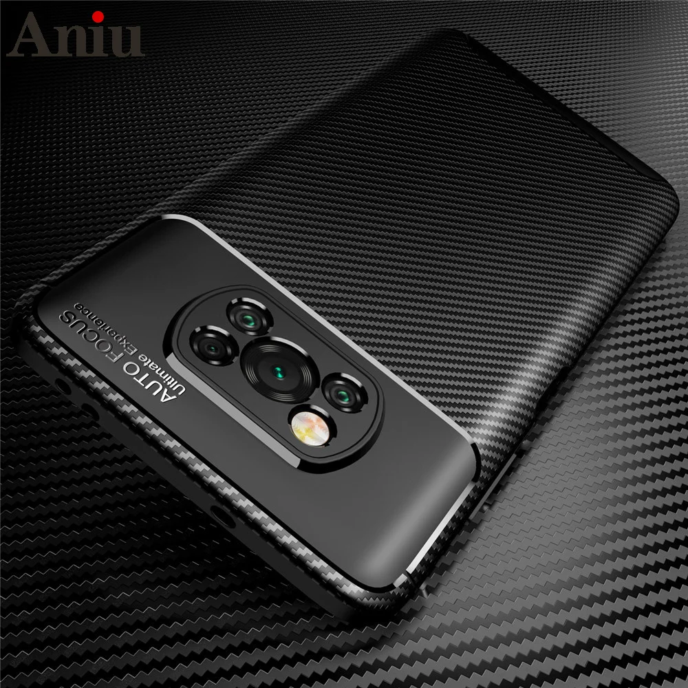 

For PocoPhone X3Pro Case matte carbon fiber soft case For Xiaomi Poco X 3 X3 Pro NFC PocoX3Pro silicone shockproof coque fundas