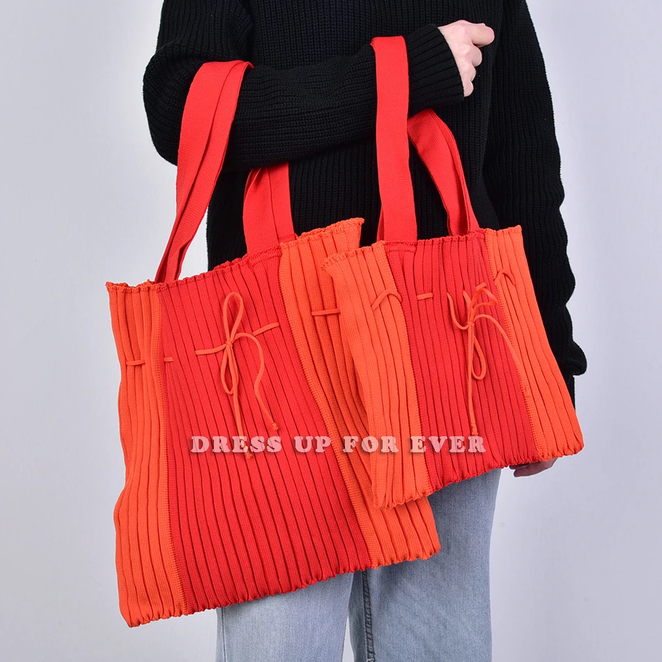 

Женские шерстяные вязаные полосатые дизайнерские сумки на плечо, винтажные шикарные вместительные Женские повседневные тоуты, сумка для п...