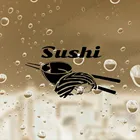 Виниловая настенная наклейка для суши в японском стиле, наклейки для азиатской еды, бара, ресторана, японской столовой, съемная Настенная роспись rb313