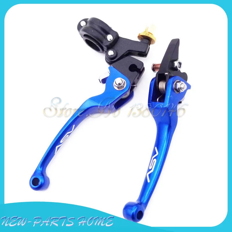Алюминиевый синий ASV складные сцепные ручки для мотокросса мотоцикла Atv pit dirt bike