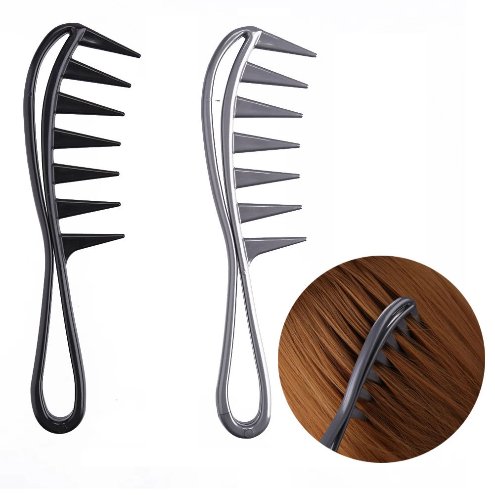 1 шт широкий зуб акулы Пластик гребень шампунь вьющиеся волосы Парикмахерская