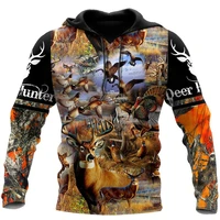 fashion hunting camo 3d printed mens pullover long sleeve sweatshirt autumn unisex zipper hoodie sportswear casual man jacket