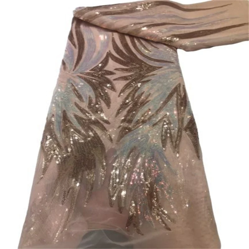 

Африканская кружевная ткань с блестками 2022 розовая Высококачественная кружевная ткань синяя французская кружевная ткань нигерийский Тюль...