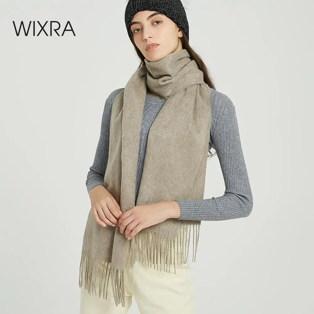 Wixra, базовый Одноцветный шарф из овечьей шерсти, шаль, теплые шарфы, кашемировые шарфы на каждый день, Осень-зима, одежда Msut