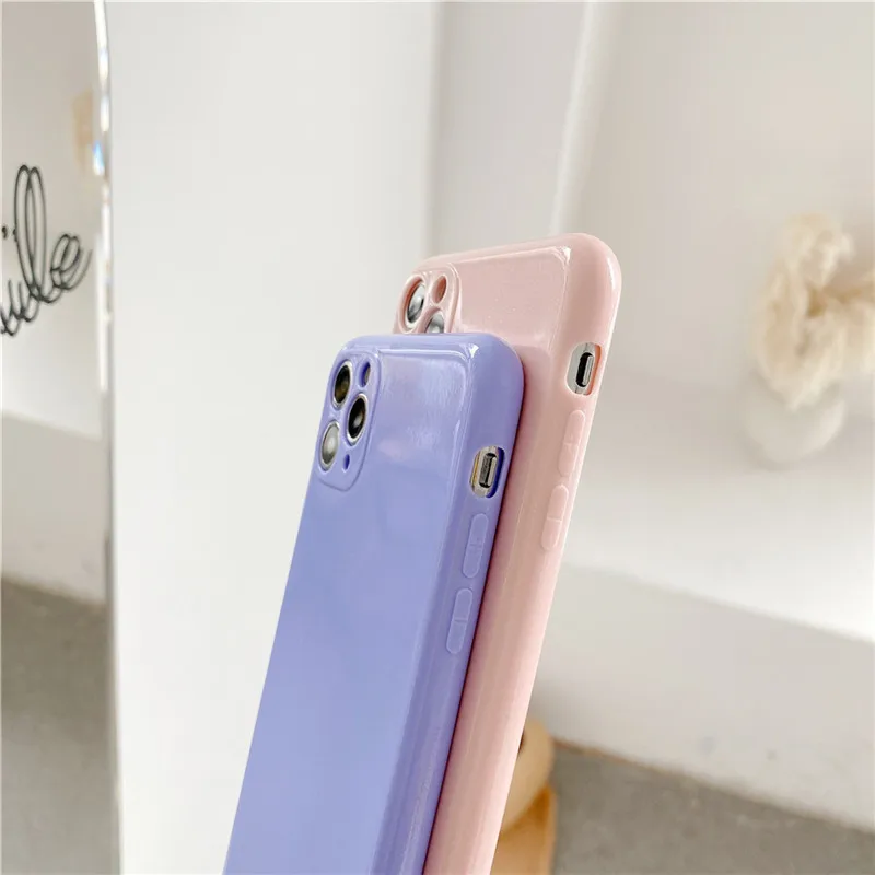 Lovebay Блестящий цветной чехол для телефона iPhone 11 Pro Max XR X XS 7 8 Plus мягкий однотонный