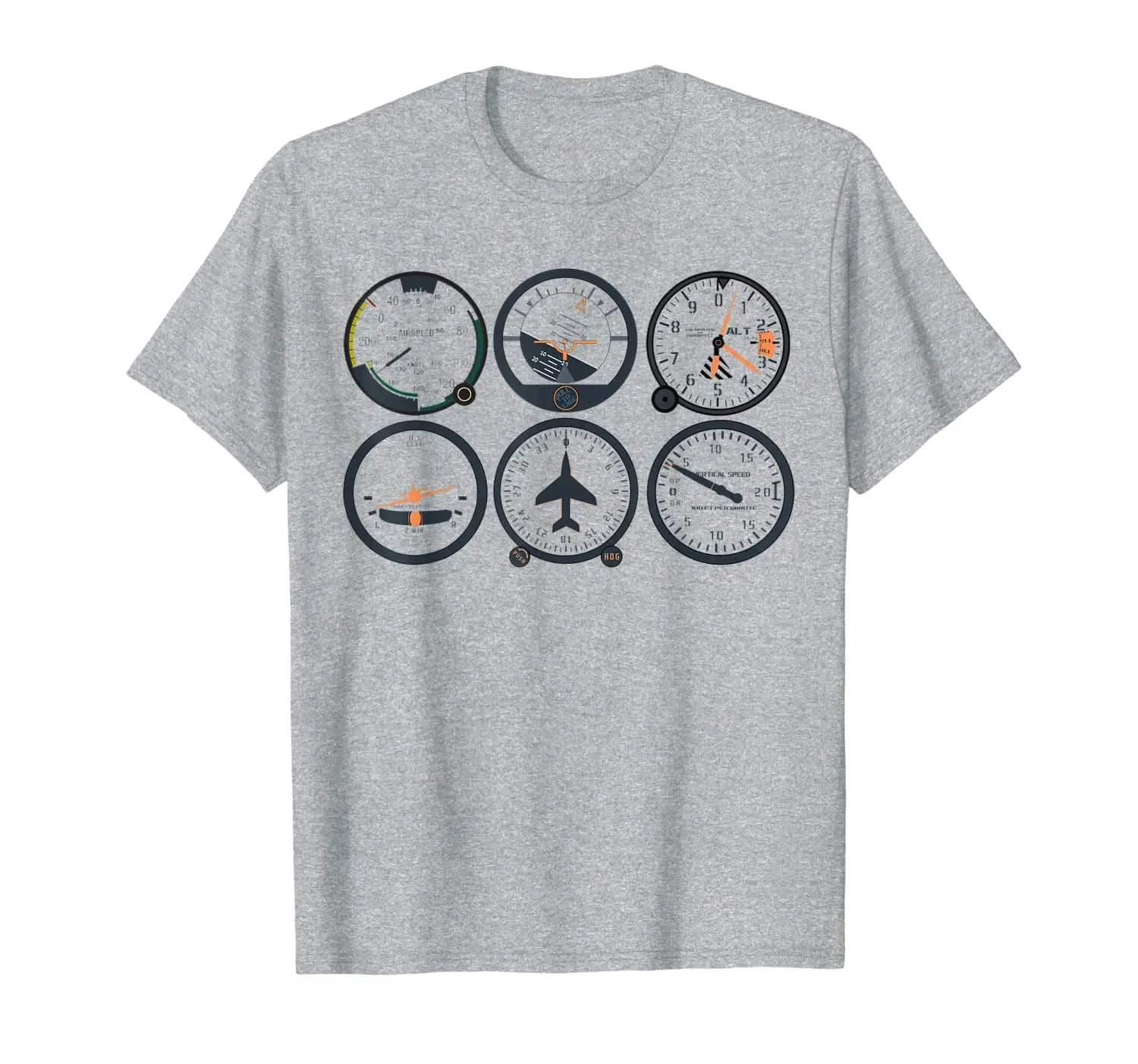 

Pilot's Six Pack | Basic Six Flight Instruments Aviation Tee