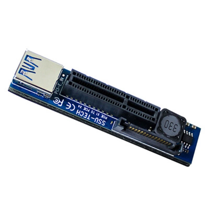 

Add on Card PCI-E Riser PCIE PCI-Express X1 to X4 Riser PCI E Riser Card Extend Adapter with USB3.0 Extension Cable