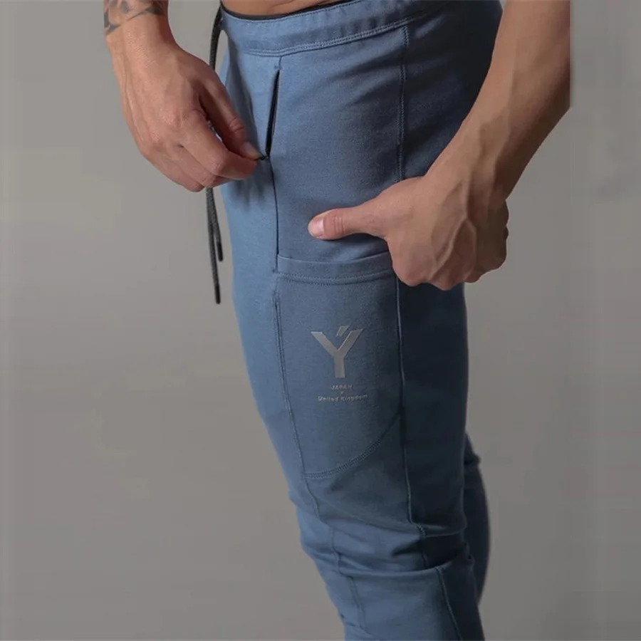 Брендовые мужские штаны для бега спортивные Мужские фитнеса бодибилдинга