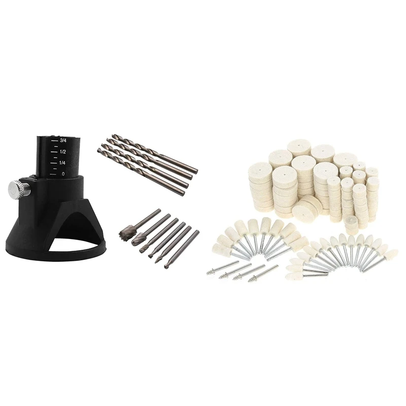 

11x Multipurpose Cutting Guide Kit Shank HSS Routing Router Bits & 129PCS Felt Polishing Wheel Set Buffing Grinding Pad