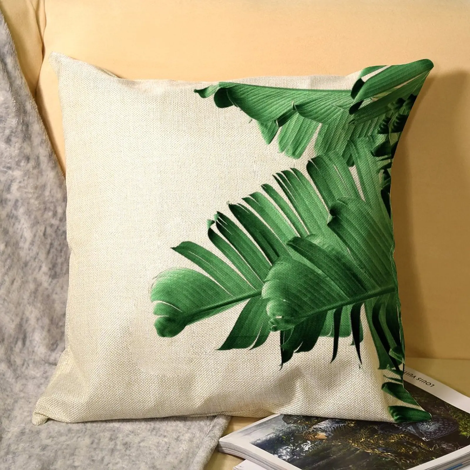 

Декоративная застежка-молния на сиденье с рисунком банановых листьев