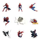 Значки на лацкан из акриловой смолы с изображением героев мультфильма Marvel Мстители Человек-паук, броши для мужчин, модные аксессуары, Ювелирное Украшение XDS1170