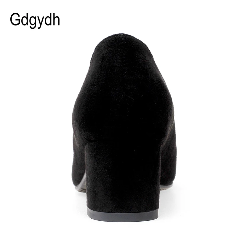 Женские замшевые туфли Gdgydh однотонные офисные на среднем каблуке с острым носком