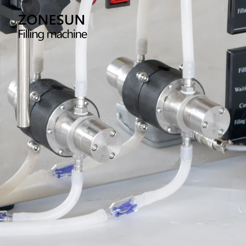 ZONESUN YG2 Semi Automatic Bottle Liquid Filling Machine Magnetic Pump Electric 2 Heads Soft Drink Essential Oil Water Juice |