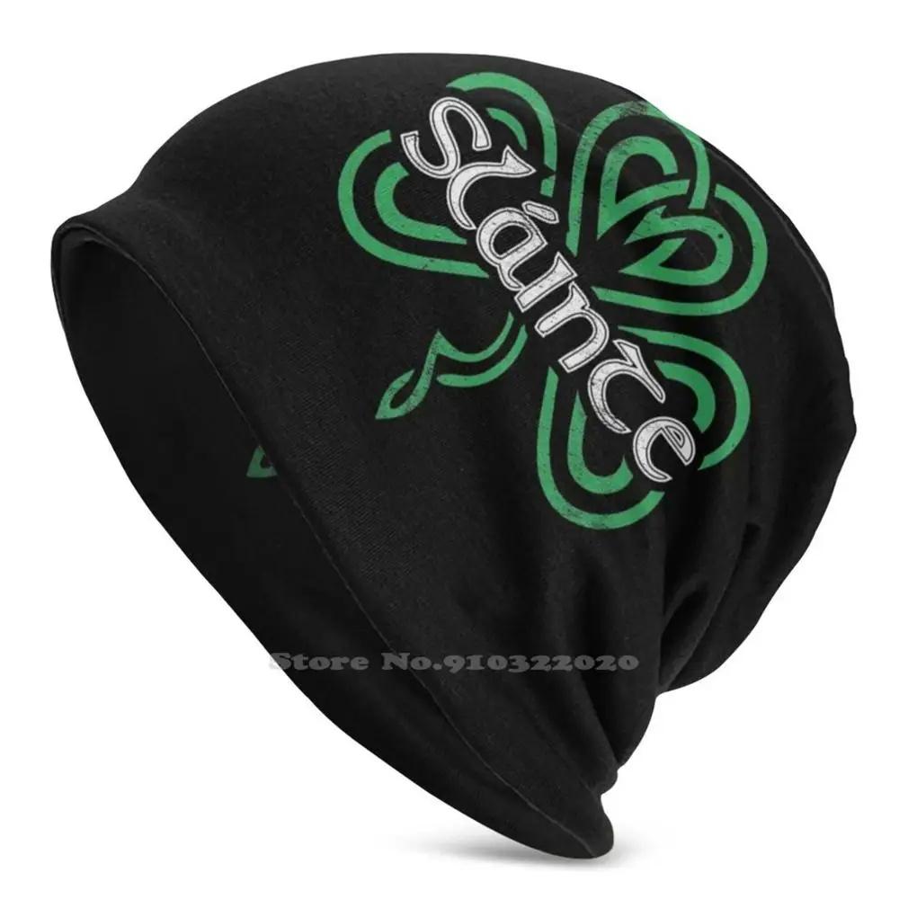 

Slainte Gaelic Drinking Toast Cheers Good Health Funny Day Saying Retro Shamrock Graphic New Autumn Winter Hedging Cap Outdoor