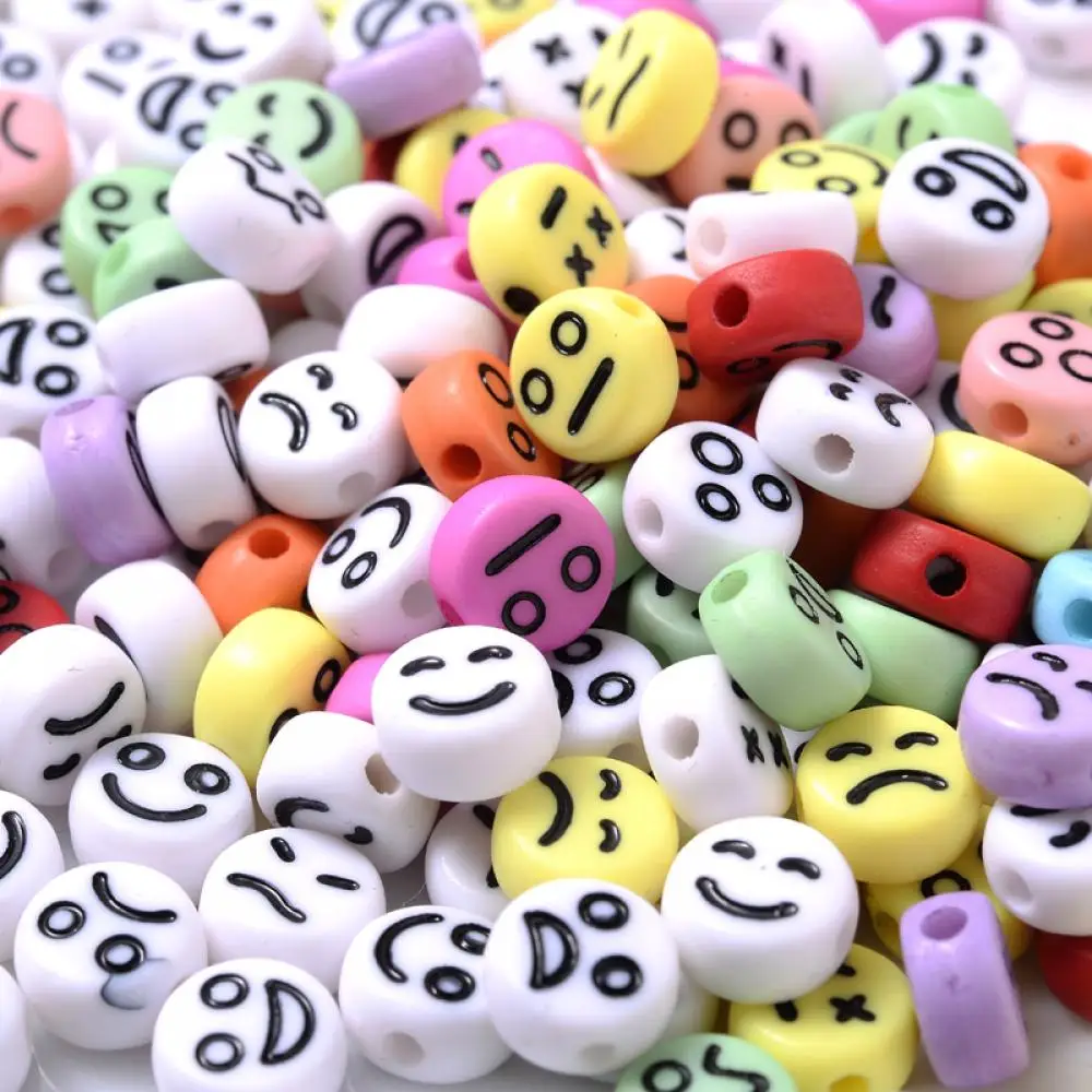 

100Pcs/Lot Mixed Colors Acrylic Beads Round Flat Spacer Beads For Jewelry Making Handmade DIY Bracelet Necklace Accessories