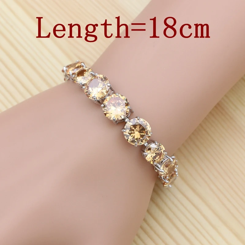 Наборы ювелирных изделий из серебра 925 пробы шампанское кубический цирконий для