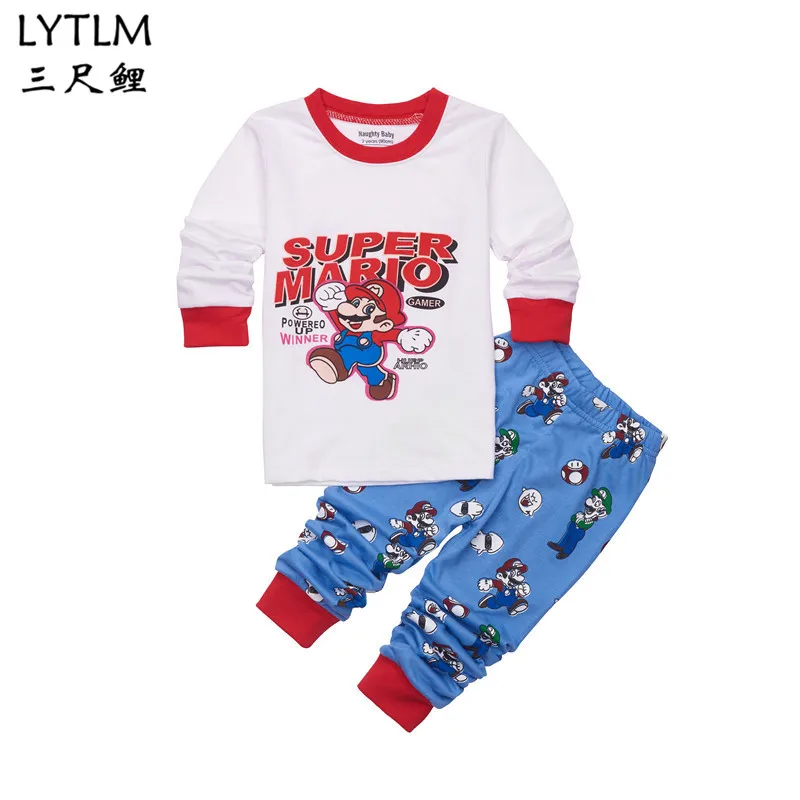 LYTLM Robot/детский пижамный комплект для мальчиков, одежда для сна, комплект пижам для девочек, детская пижама, футболка+ штаны, комплект одежды для маленьких мальчиков
