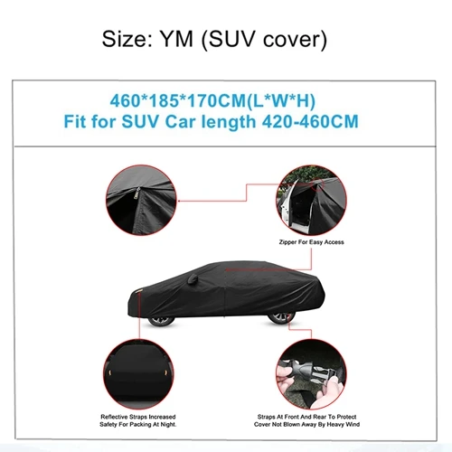 YM-460x185x170cm X Autohaux Универсальный Полный чехол для автомобиля крытые наружные автомобильные чехлы Снежный лед водонепроницаемый защита от пыли защита от солнца УФ-защита для всех сезонов - Название цвета: YM-460x185x170cm