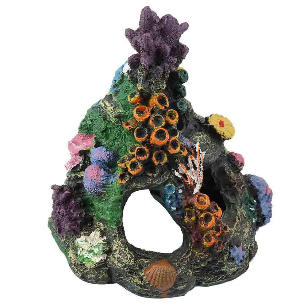 Моделирование смолы горная Рыба Аквариум рокерские кораллы пейзаж украшения