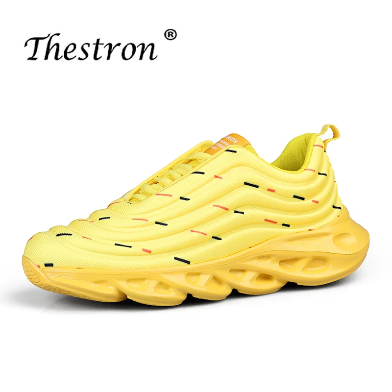 

2020 Fashion Men's Mesh Jogging Sports Shoes Yellow Red Lightweight Sports Shoes Cheap Sports Shoes Breathable Non-slip Shoes