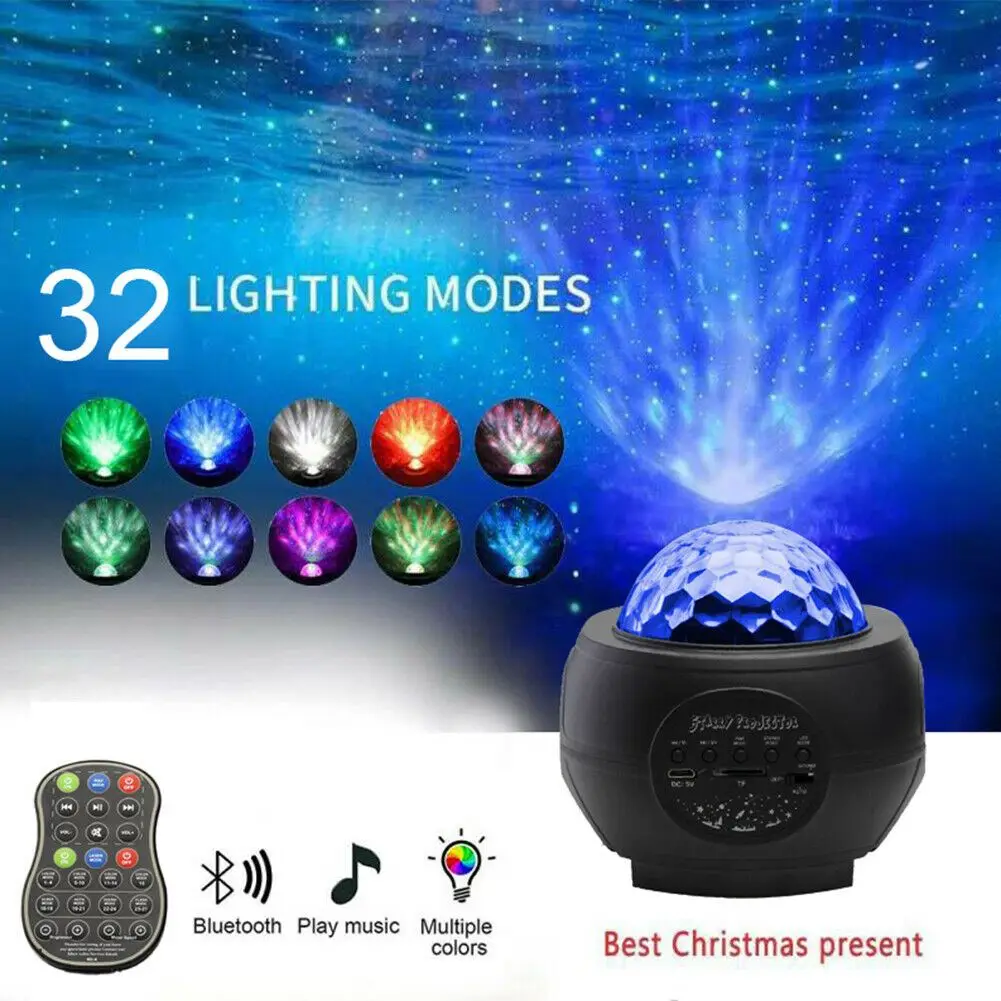 

LED Projector Light Star Galaxy Starry Night Lamp Ocean Wave Projector With Music Beautiful Lighting Effects For Kid