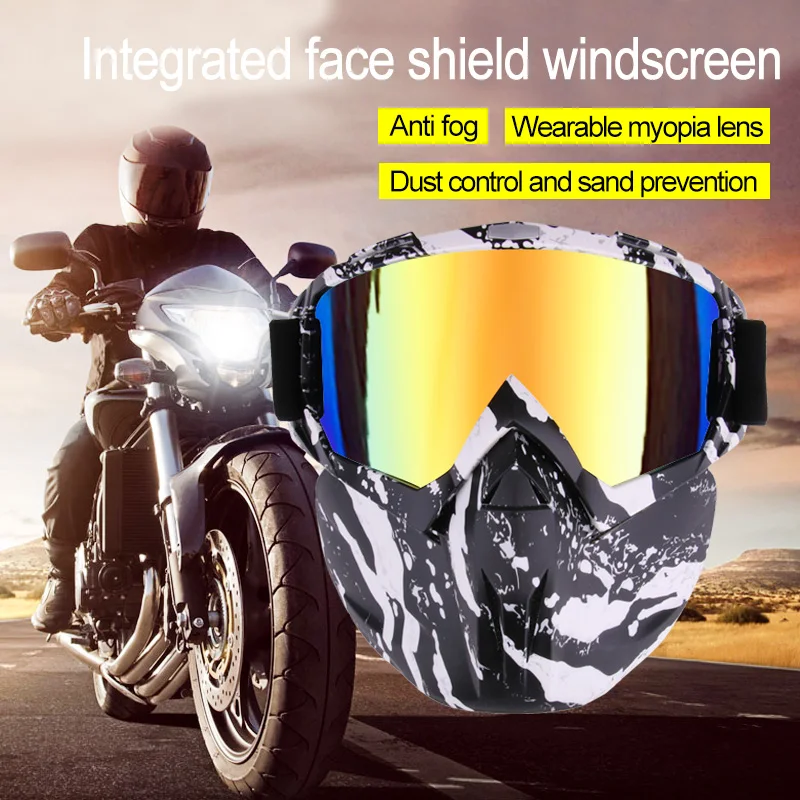Винтажные мотоциклетные очки шлем с акулой в стиле ретро защитой от ветра