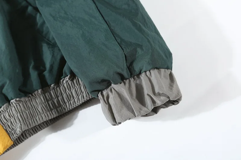 

Oversized Streetwear Jacket Men Vintage Patchwork Zipper Coat Autumn Spring Stand Collar Outwear Hip Hop Harajuku Casual Jacket