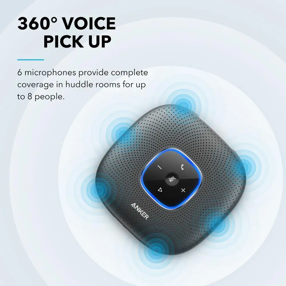 Громкая связь Bluetooth Anker powerконф + с Bluetooth-ключом 6 микрофонов улучшенный голосовой