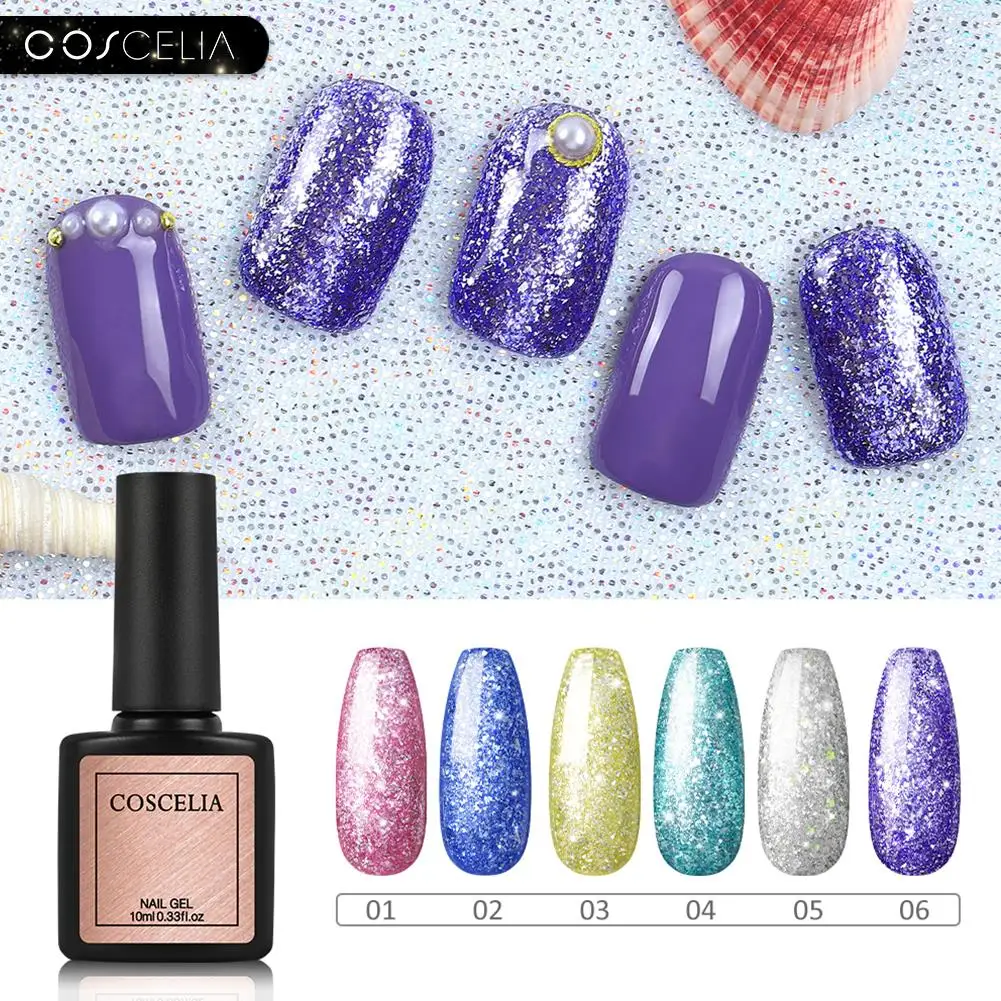 COSCELIA 10 мл оболочки голографический лак для ногтей Гель кошачий глаз Магнитная