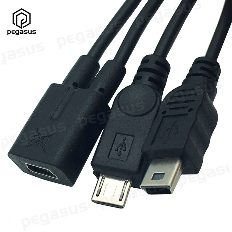 25CM Mini 5P Female to Micro Male+Mini 5Pin Male Navigator Driving Recorder Charging Cable | Электроника