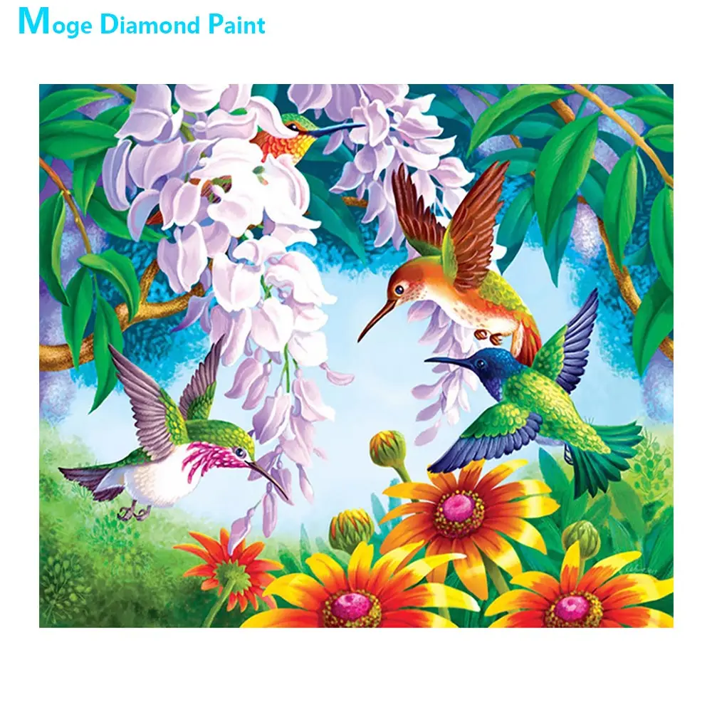 Hummingbirds и цветы алмазная картина животные цветочные круглые полная дрель Nouveaute DIY